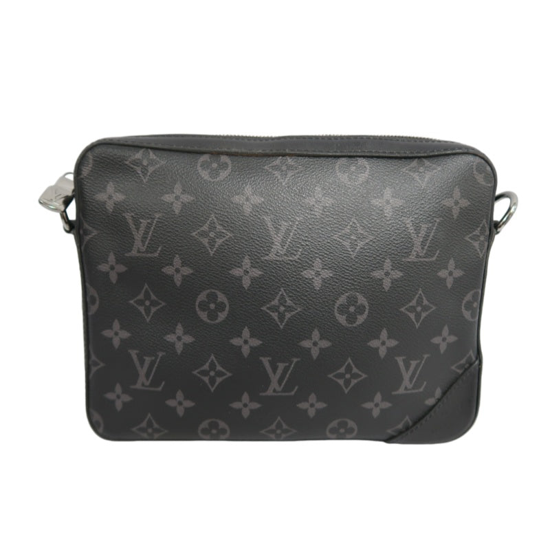 LOUIS VUITTON Trio Messenger Monogram Eclipse Shoulder Bag Black PVC With Pouch