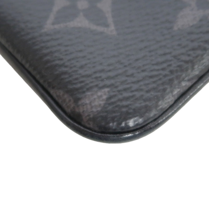 LOUIS VUITTON Trio Messenger Monogram Eclipse Shoulder Bag Black PVC With Pouch