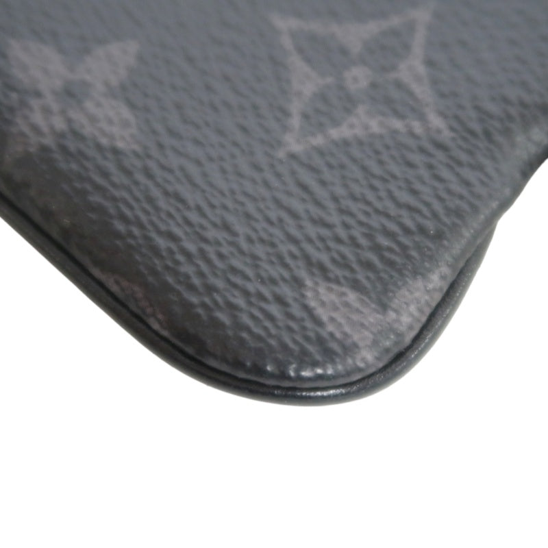 LOUIS VUITTON Trio Messenger Monogram Eclipse Shoulder Bag Black PVC With Pouch