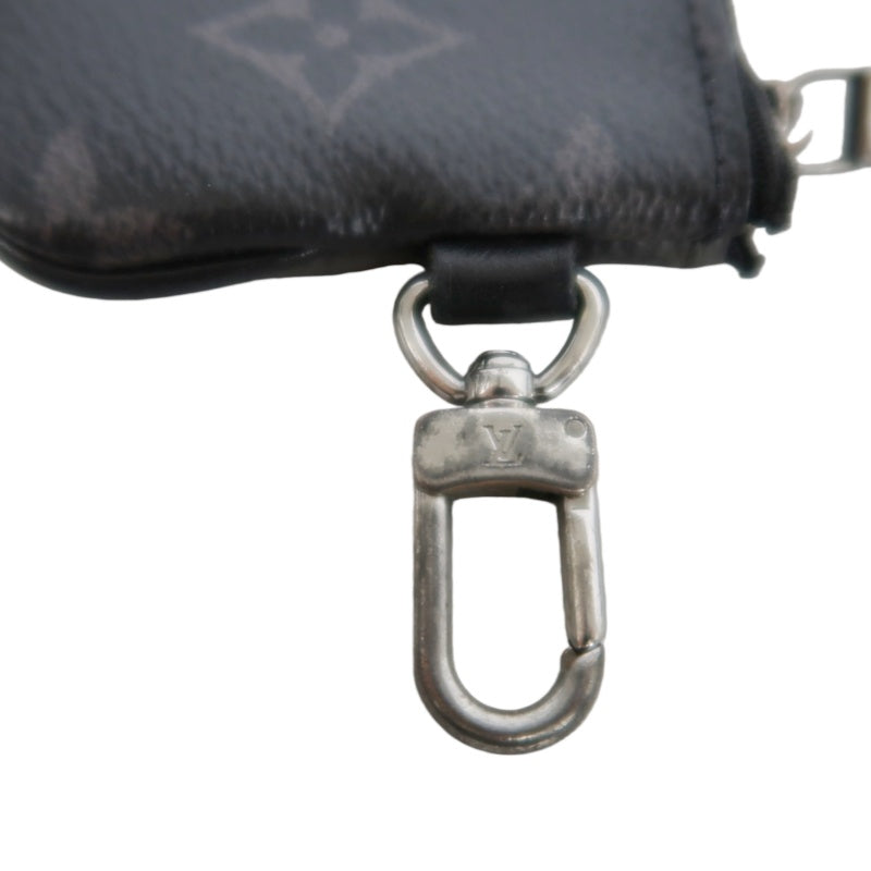 LOUIS VUITTON Trio Messenger Monogram Eclipse Shoulder Bag Black PVC With Pouch
