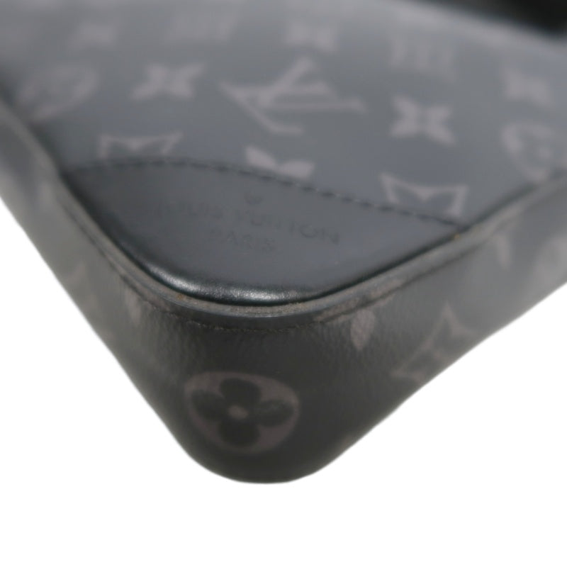 LOUIS VUITTON Trio Messenger Monogram Eclipse Shoulder Bag Black PVC With Pouch