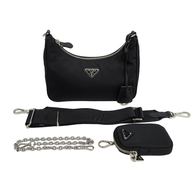 PRADA Nylon Shoulder Bag Black