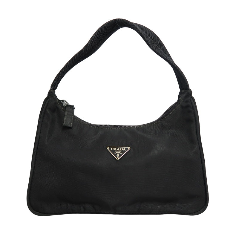 PRADA Nylon Hobo Underarm Bag Black