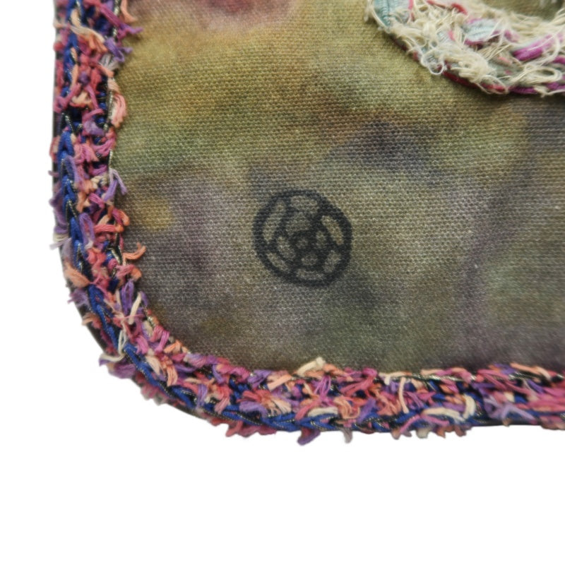 CHANEL Limited Edition Tie-dye Canvas Embroidered Flap Shoulder Bag Khaki