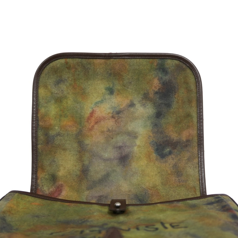 CHANEL Limited Edition Tie-dye Canvas Embroidered Flap Shoulder Bag Khaki
