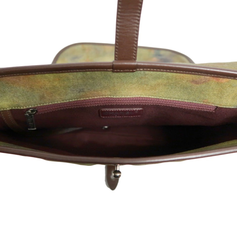 CHANEL Limited Edition Tie-dye Canvas Embroidered Flap Shoulder Bag Khaki