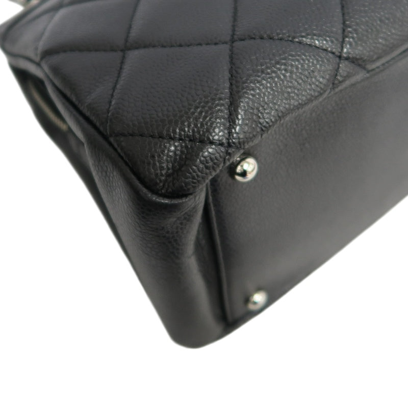 CHANEL Matelasse GST Caviar Calfskin Tote Bag Black Silver Hardware