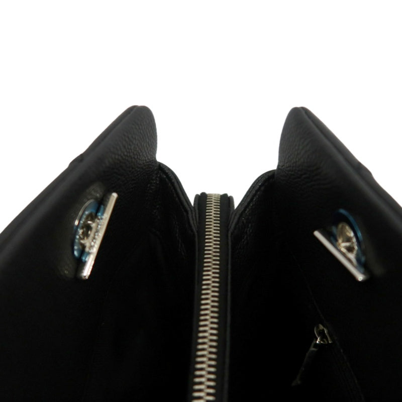 CHANEL Matelasse GST Caviar Calfskin Tote Bag Black Silver Hardware
