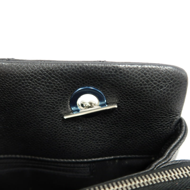 CHANEL Matelasse GST Caviar Calfskin Tote Bag Black Silver Hardware