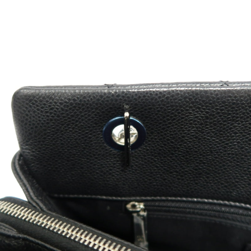 CHANEL Matelasse GST Caviar Calfskin Tote Bag Black Silver Hardware