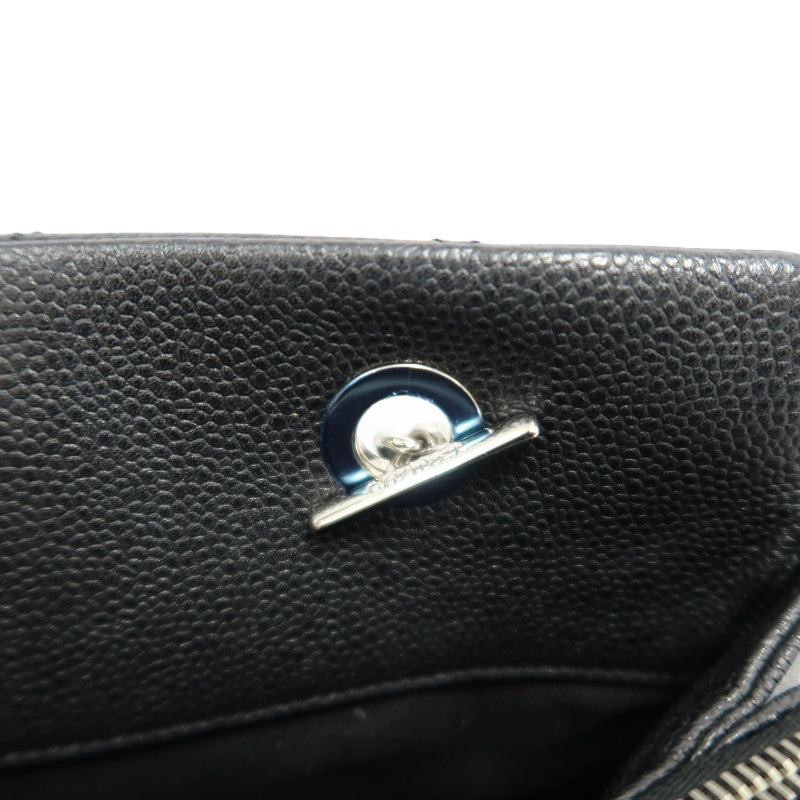 CHANEL Matelasse GST Caviar Calfskin Tote Bag Black Silver Hardware
