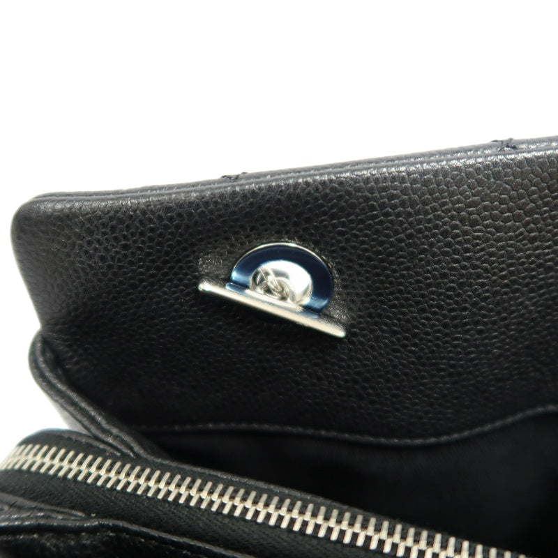 CHANEL Matelasse GST Caviar Calfskin Tote Bag Black Silver Hardware