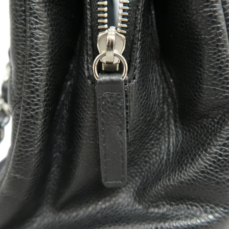 CHANEL Matelasse GST Caviar Calfskin Tote Bag Black Silver Hardware