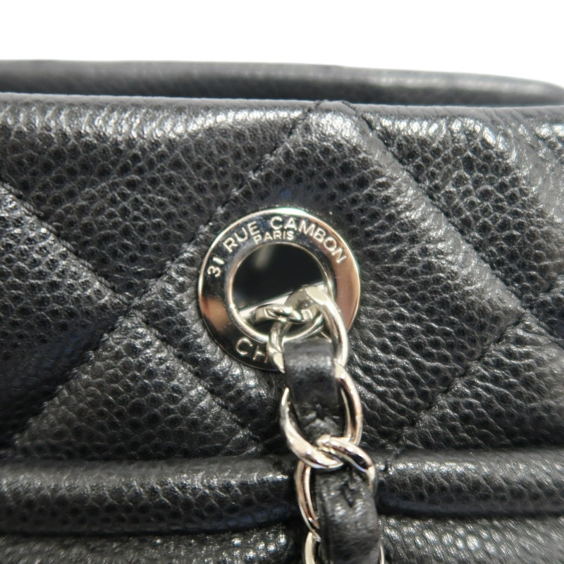 CHANEL Matelasse GST Caviar Calfskin Tote Bag Black Silver Hardware