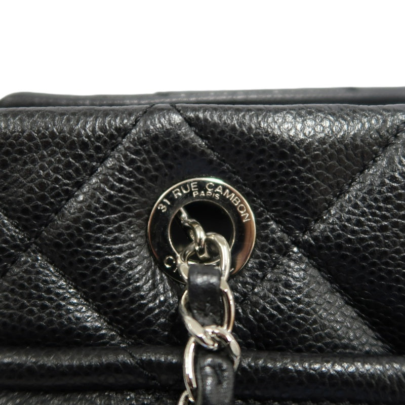 CHANEL Matelasse GST Caviar Calfskin Tote Bag Black Silver Hardware