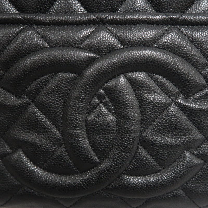 CHANEL Matelasse GST Caviar Calfskin Tote Bag Black Silver Hardware