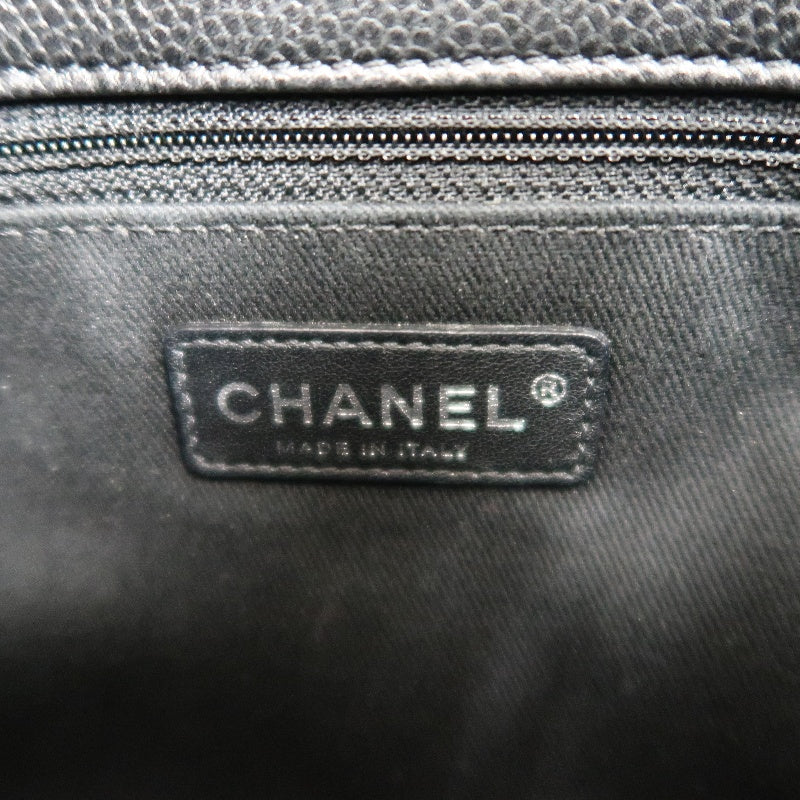 CHANEL Matelasse GST Caviar Calfskin Tote Bag Black Silver Hardware