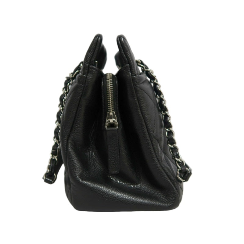 CHANEL Matelasse GST Caviar Calfskin Tote Bag Black Silver Hardware