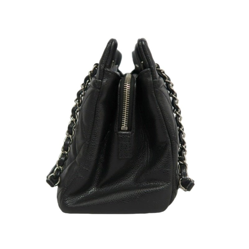 CHANEL Matelasse GST Caviar Calfskin Tote Bag Black Silver Hardware