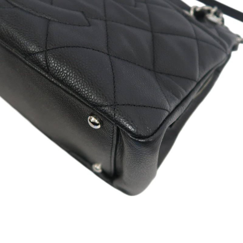 CHANEL Matelasse GST Caviar Calfskin Tote Bag Black Silver Hardware