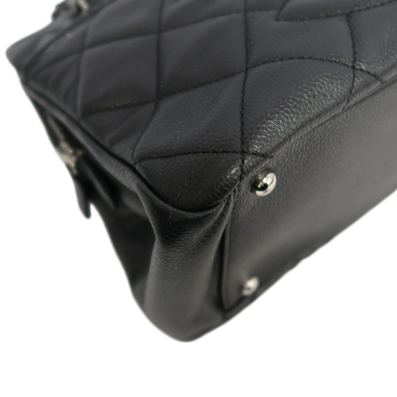 CHANEL Matelasse GST Caviar Calfskin Tote Bag Black Silver Hardware