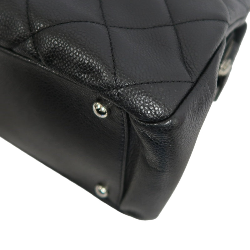 CHANEL Matelasse GST Caviar Calfskin Tote Bag Black Silver Hardware