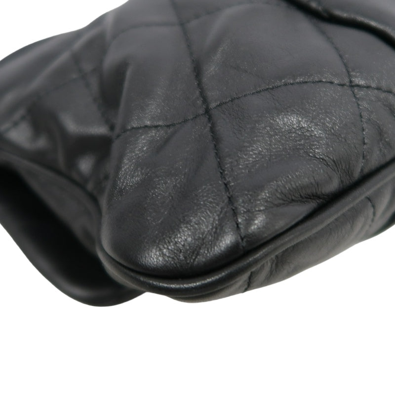 CHANEL Matelasse Cloud Flap Shoulder Bag Calfskin Black Silver Hardware