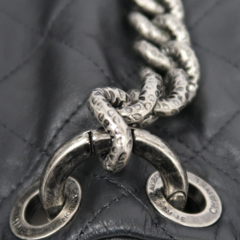 CHANEL Matelasse Cloud Flap Shoulder Bag Calfskin Black Silver Hardware