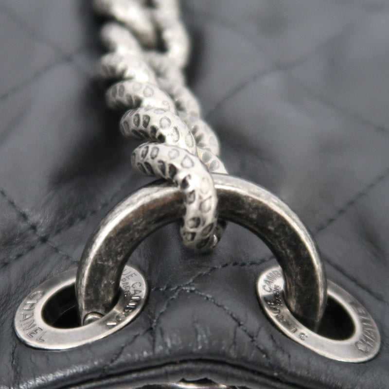 CHANEL Matelasse Cloud Flap Shoulder Bag Calfskin Black Silver Hardware