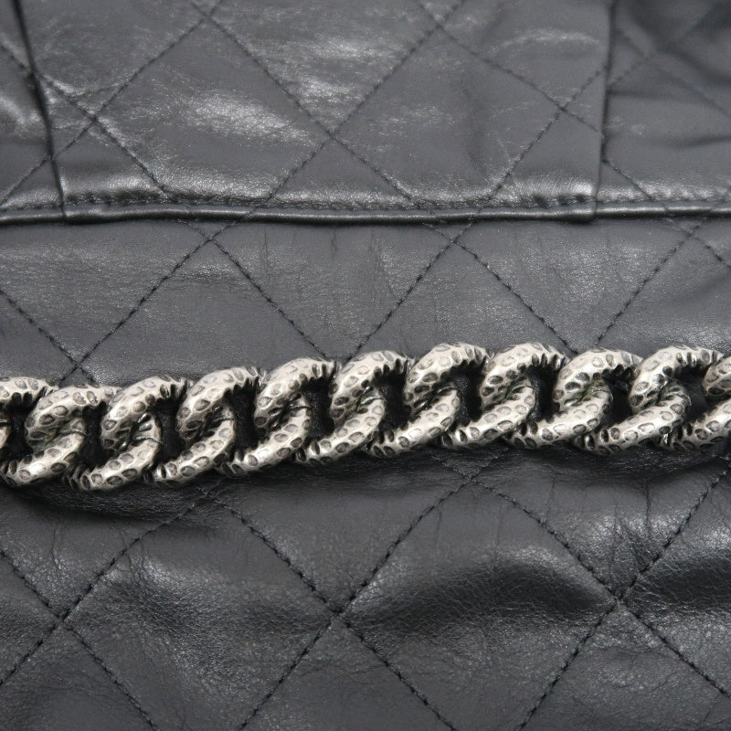 CHANEL Matelasse Cloud Flap Shoulder Bag Calfskin Black Silver Hardware