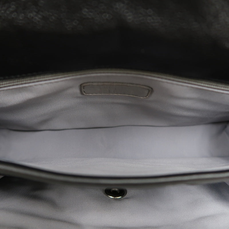 CHANEL Matelasse Quilted Caviar Flap Shoulder Bag Black Silver Hardware