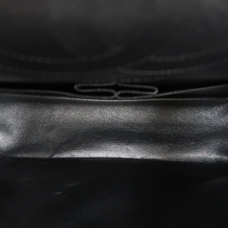 CHANEL 2.55 Chevron V-stitch Calfskin Shoulder Bag Black Black Hardware