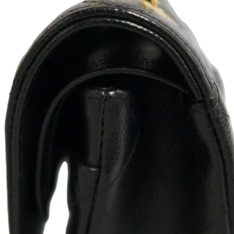 CHANEL Classic Flap Matelasse Caviar Shoulder Bag Black Gold Hardware