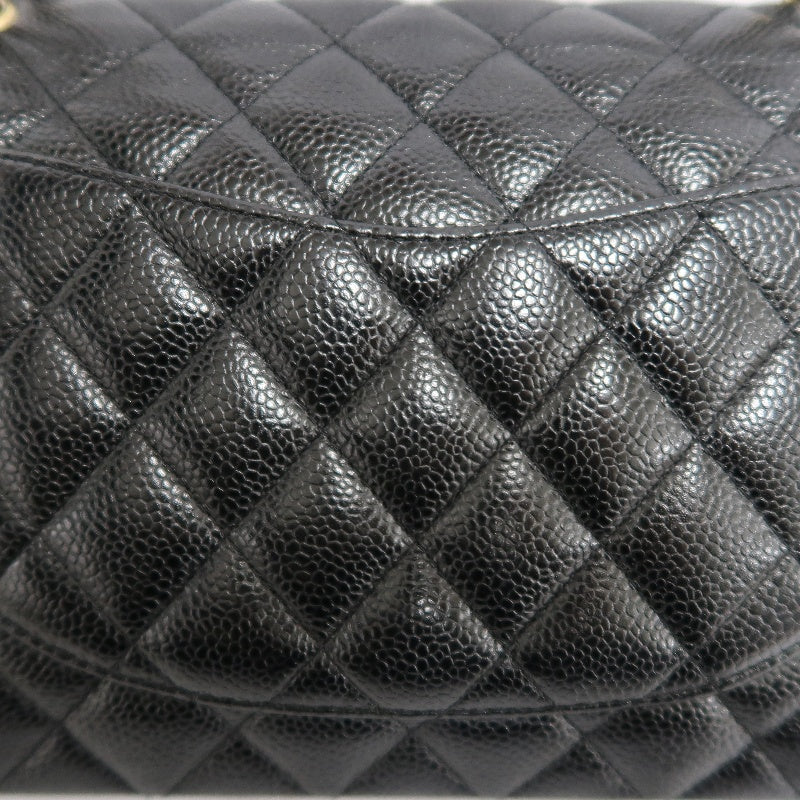 CHANEL Classic Flap Matelasse Caviar Shoulder Bag Black Gold Hardware