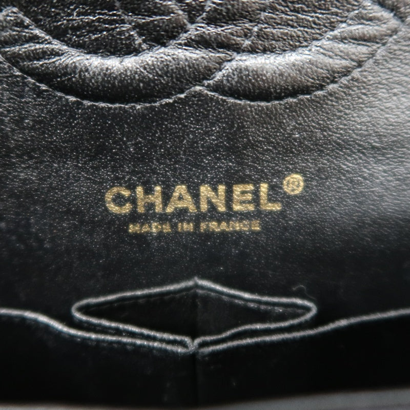 CHANEL Classic Flap Matelasse Caviar Shoulder Bag Black Gold Hardware