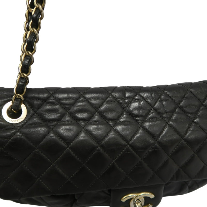 CHANEL Matelasse Cloud Flap Calfskin Shoulder Bag Black Silver Hardware