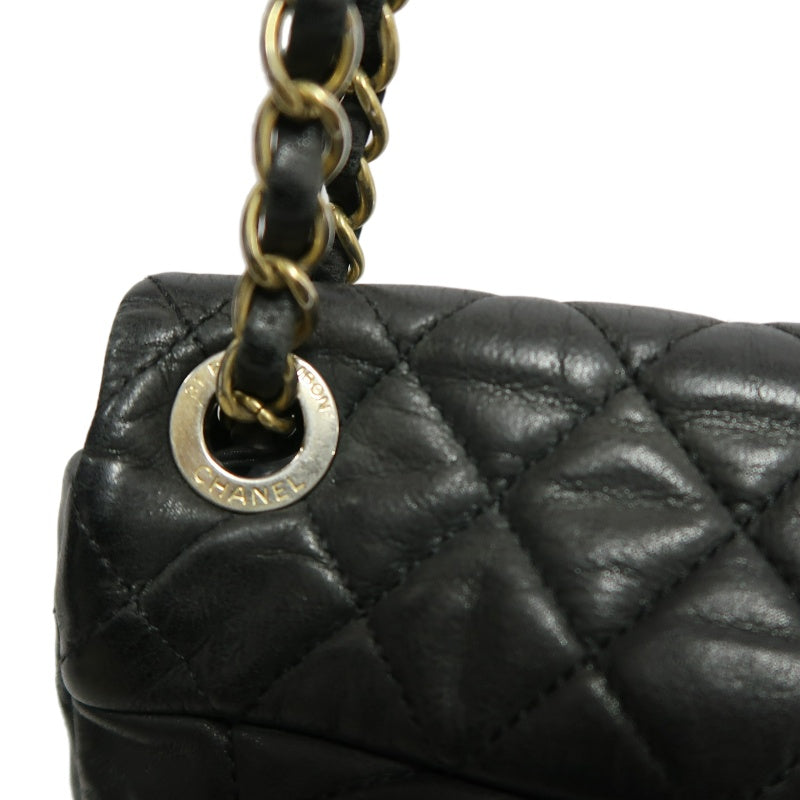 CHANEL Matelasse Cloud Flap Calfskin Shoulder Bag Black Silver Hardware