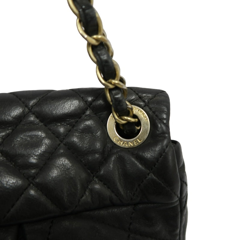CHANEL Matelasse Cloud Flap Calfskin Shoulder Bag Black Silver Hardware