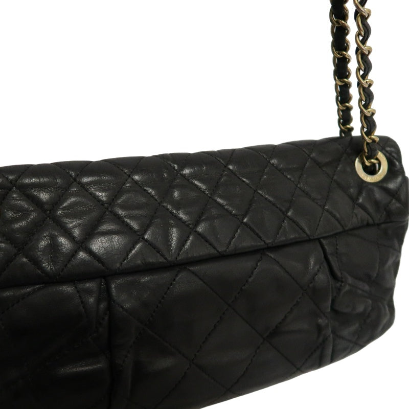 CHANEL Matelasse Cloud Flap Calfskin Shoulder Bag Black Silver Hardware