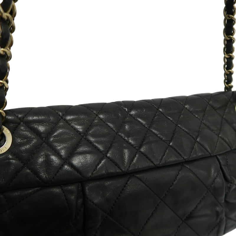 CHANEL Matelasse Cloud Flap Calfskin Shoulder Bag Black Silver Hardware