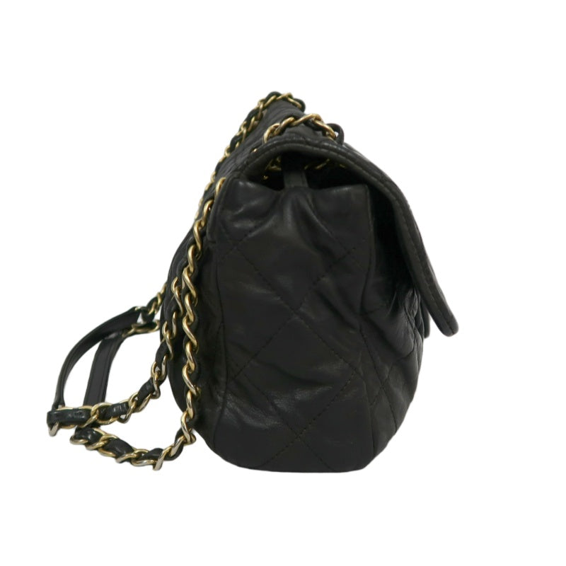 CHANEL Matelasse Cloud Flap Calfskin Shoulder Bag Black Silver Hardware