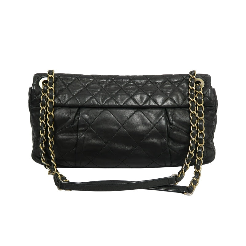 CHANEL Matelasse Cloud Flap Calfskin Shoulder Bag Black Silver Hardware