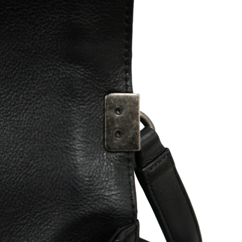 CHANEL Boy Leboy Matelasse Lambskin Shoulder Bag Black Silver Hardware With Authenticity Card