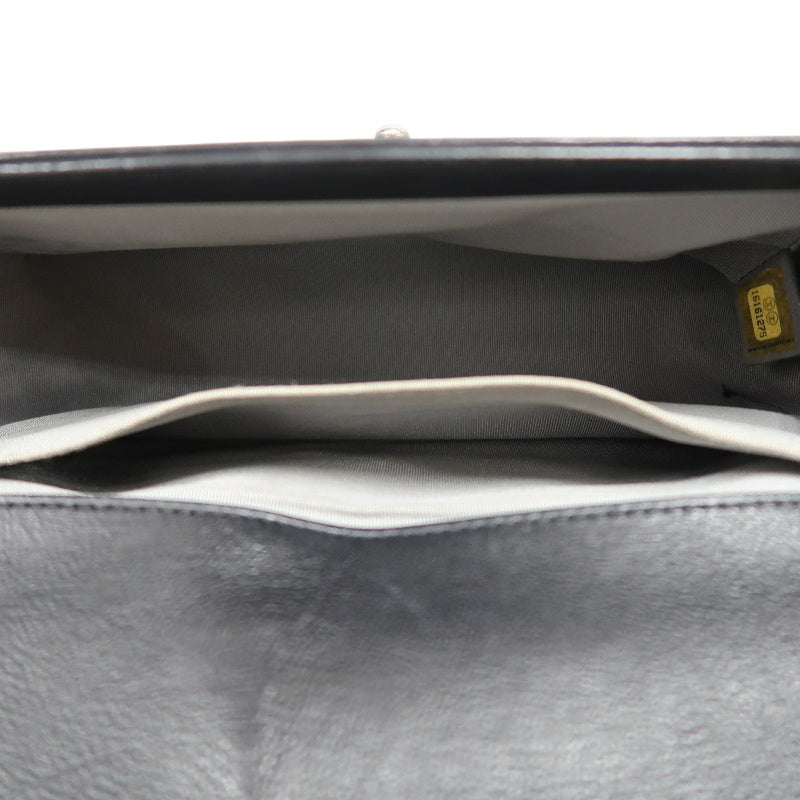 CHANEL Boy Leboy Matelasse Lambskin Shoulder Bag Black Silver Hardware With Authenticity Card