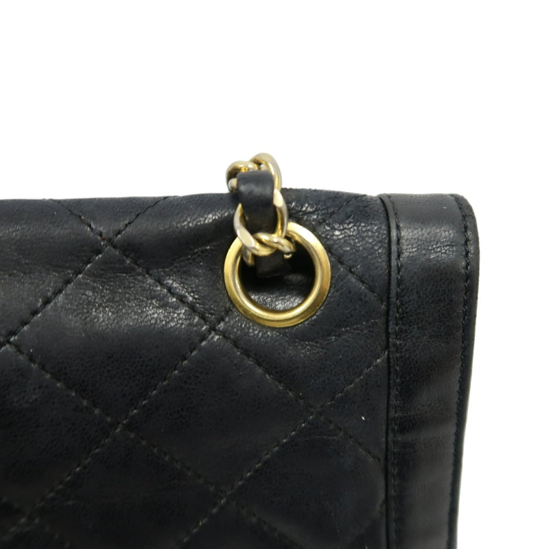 CHANEL Paris Limited Edition Matelasse Lambskin Flap Crossbody Bag Black Gold Hardware