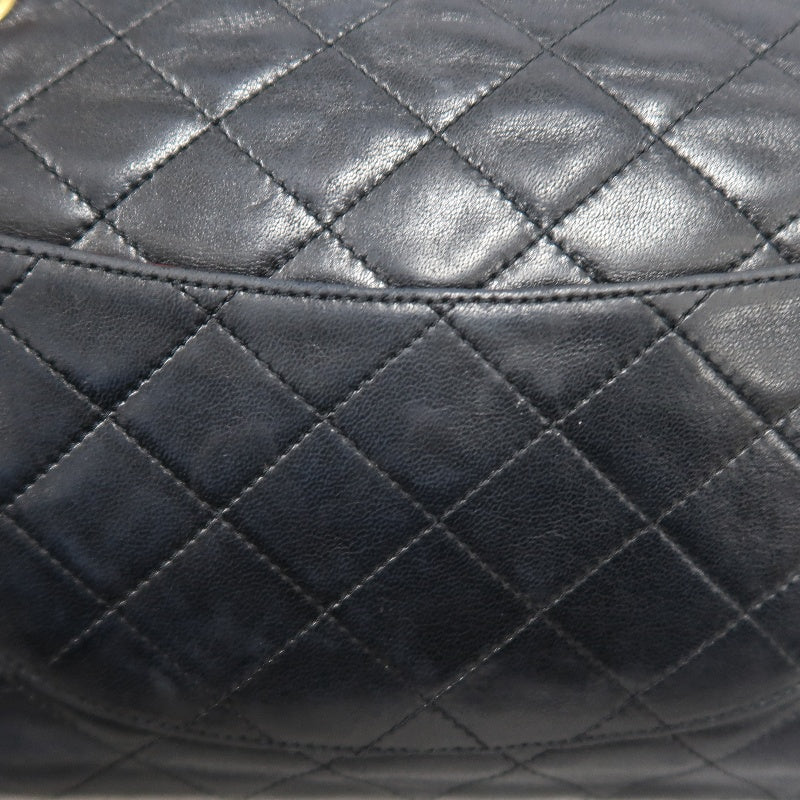 CHANEL Paris Limited Edition Matelasse Lambskin Flap Crossbody Bag Black Gold Hardware