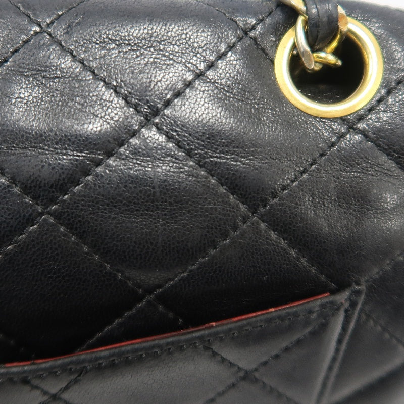 CHANEL Paris Limited Edition Matelasse Lambskin Flap Crossbody Bag Black Gold Hardware