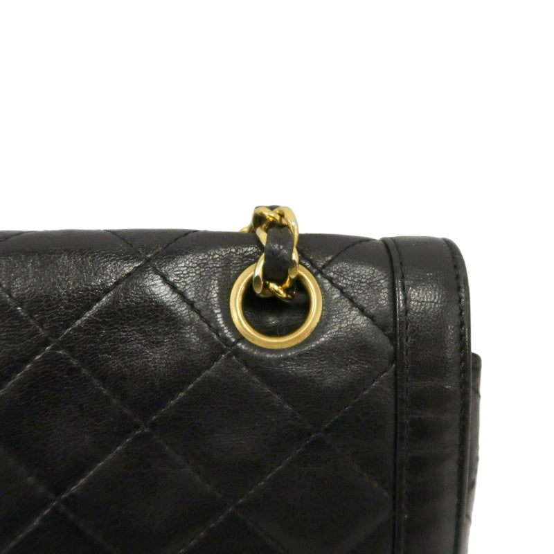 CHANEL Paris Limited Edition Matelasse Lambskin Flap Crossbody Bag Black Gold Hardware