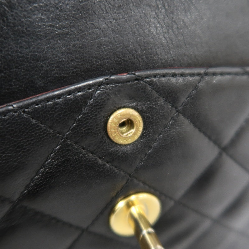 CHANEL Paris Limited Edition Matelasse Lambskin Flap Crossbody Bag Black Gold Hardware