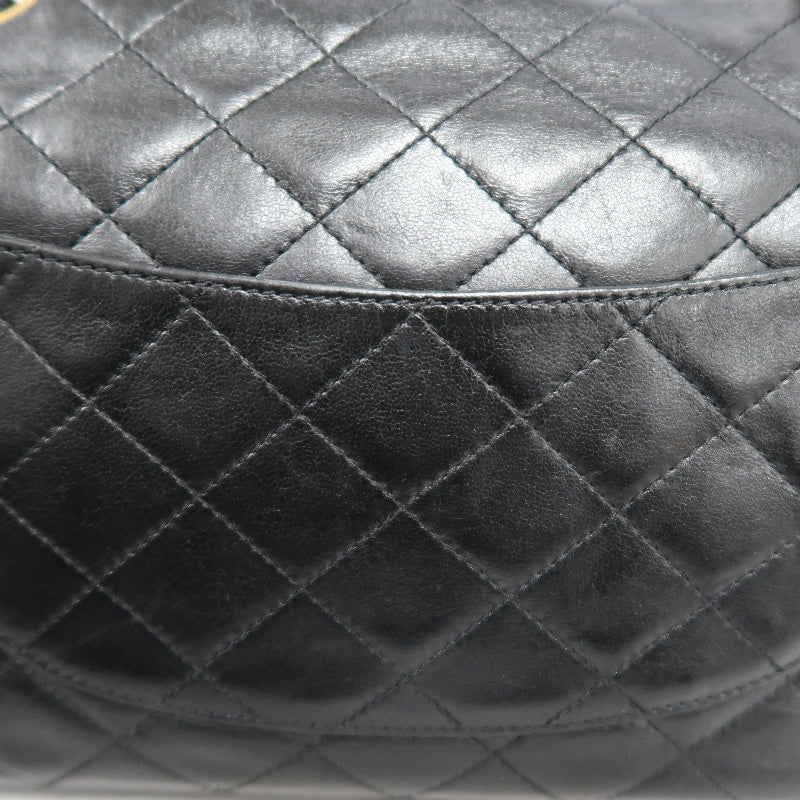CHANEL Paris Limited Edition Matelasse Lambskin Flap Crossbody Bag Black Gold Hardware